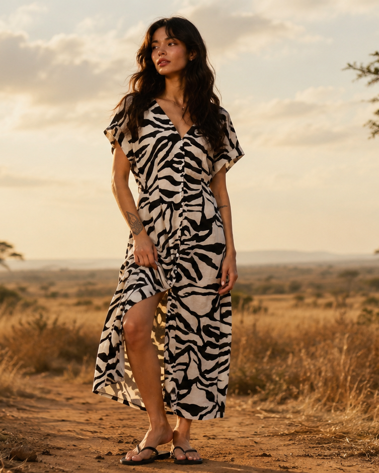 Vestido estampado animal — IHLINNO