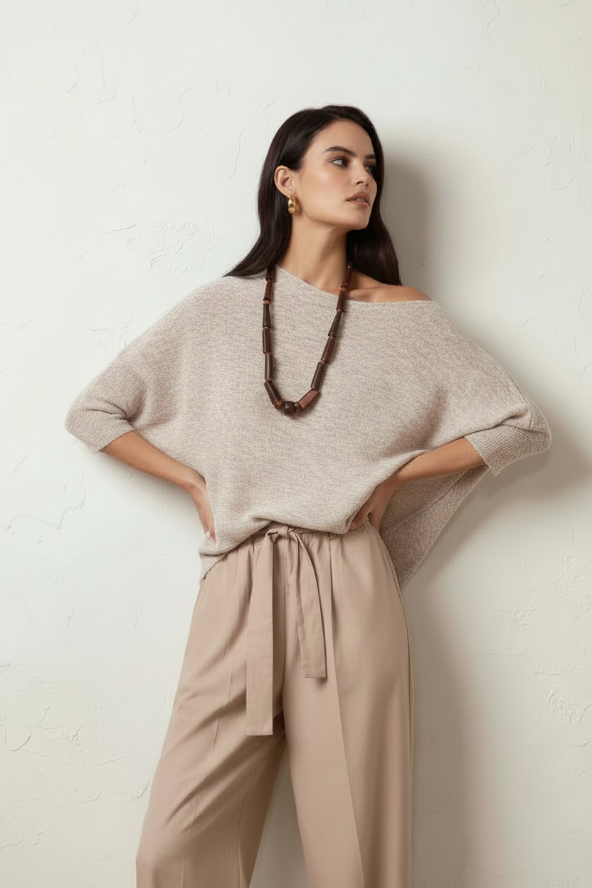 Detalle de jersey de punto ligero Mark Up con brillo