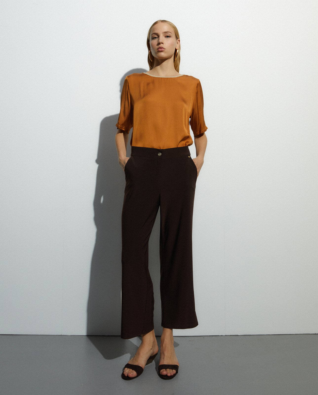 Pantalón fluido Andam para mujer de pierna amplia