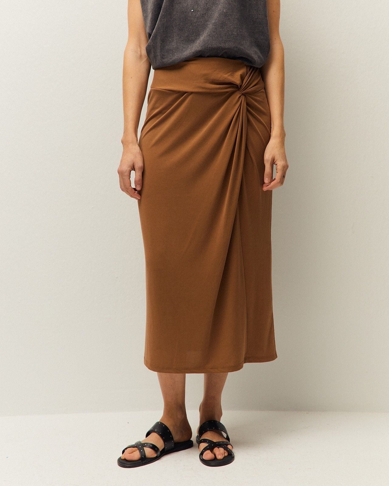 Falda midi System Action para mujer con caída drapeada