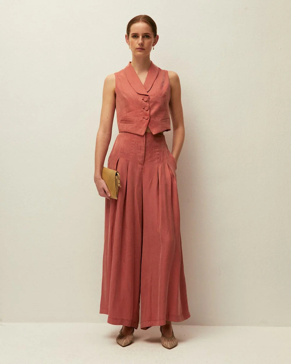 Pantalón System Action para mujer de corte palazzo fluido