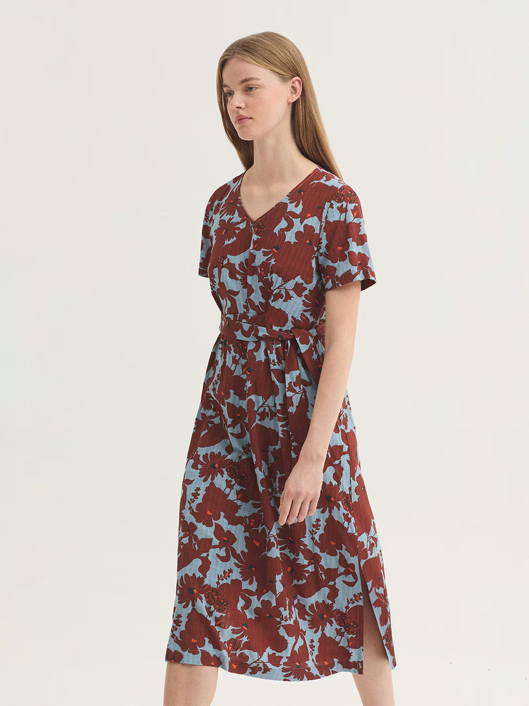 Vista de vestido Nice Things Penelope Flowers turquesa