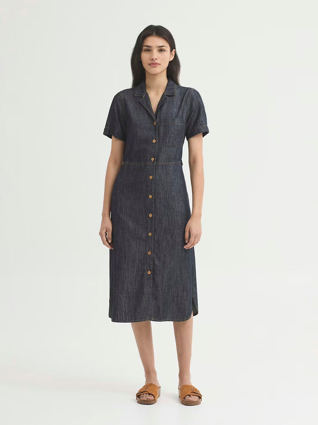 Vestido denim Tencel Nice Things en tejano oscuro