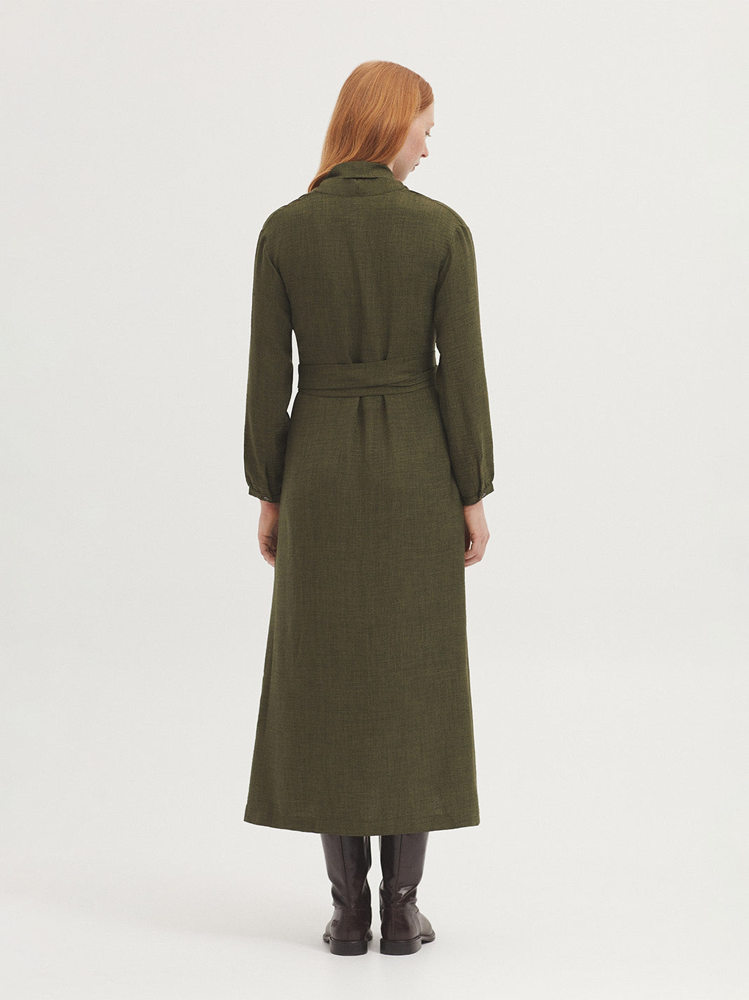 Vestido midi manga larga