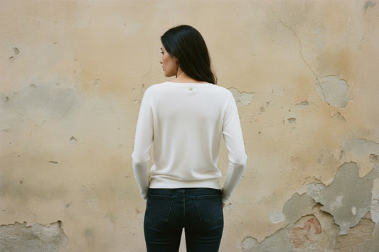 Jersey de punto fino con escote barco