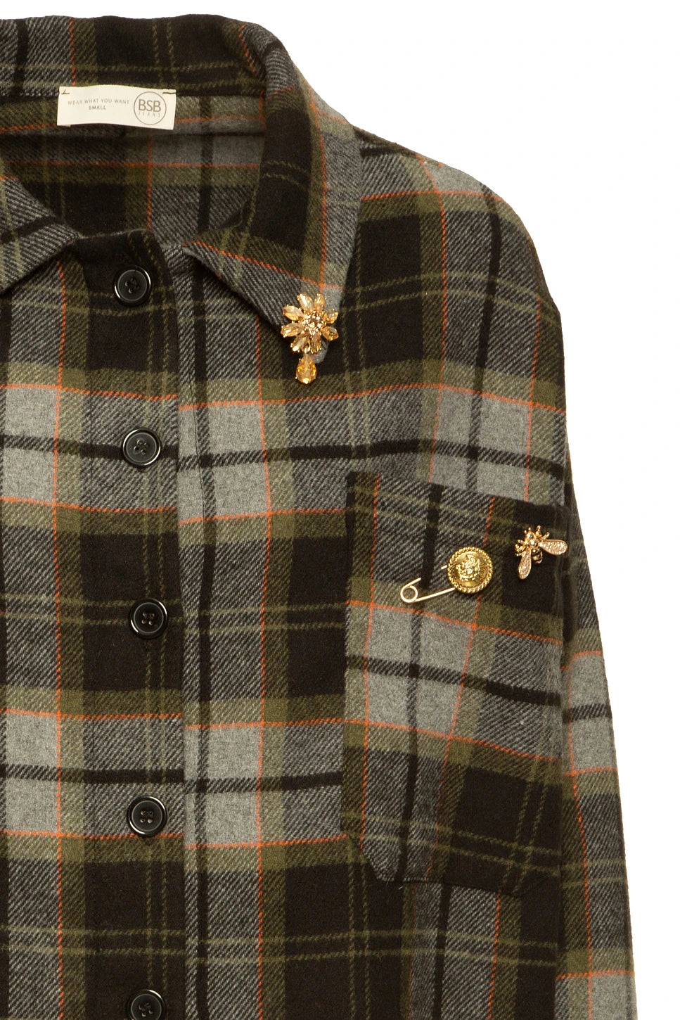 Detalle de cuadros, botones y broches desmontables