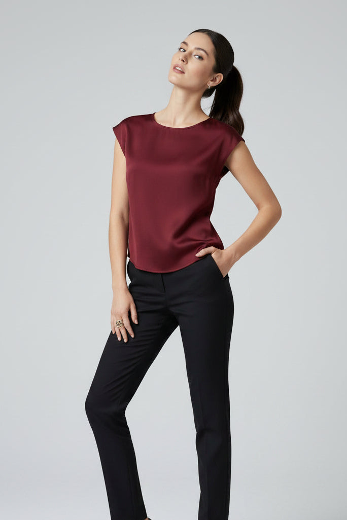 Blusa Mark Up para mujer en tono rosso India con caída fluida