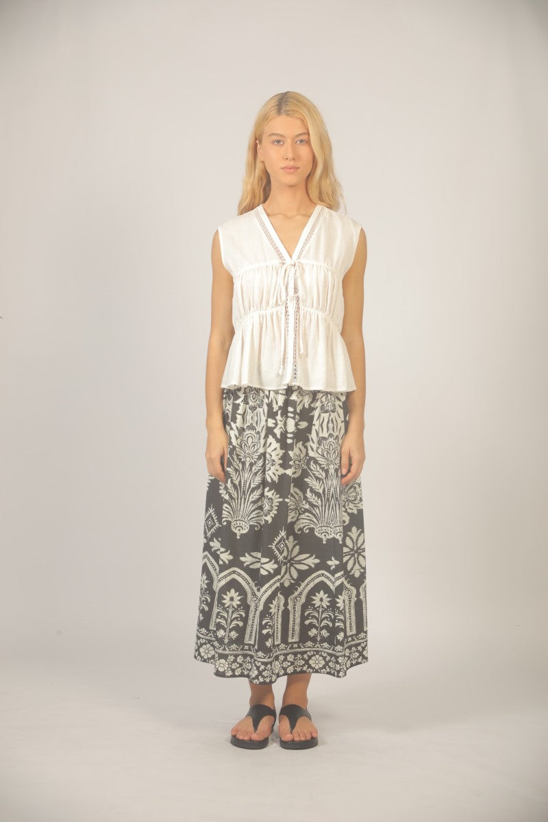 Falda midi estampada — See U Soon