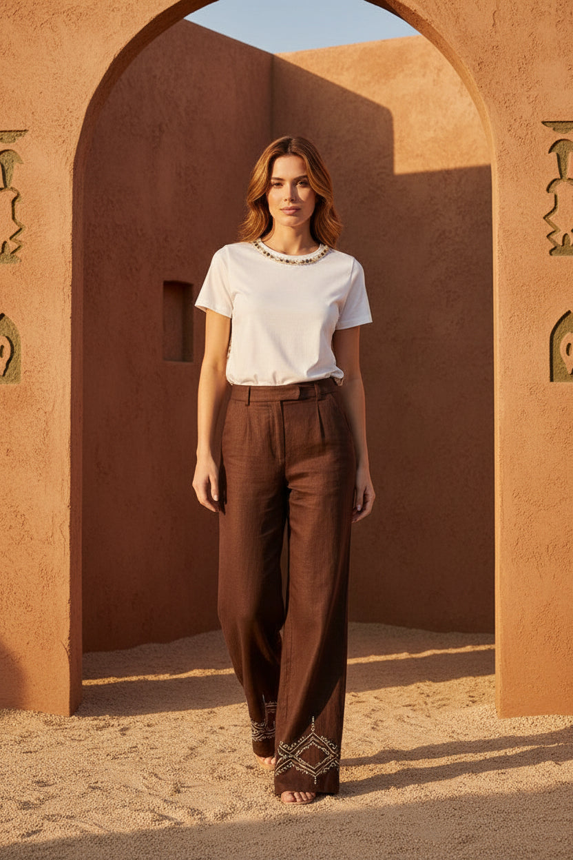 Camiseta de algodón Mark Up para mujer con estampado tropical