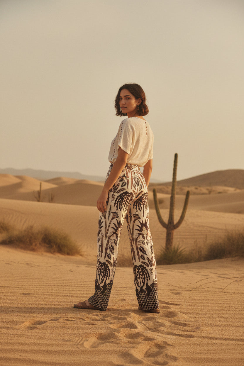 Pantalón caqui recto See U Soon para mujer