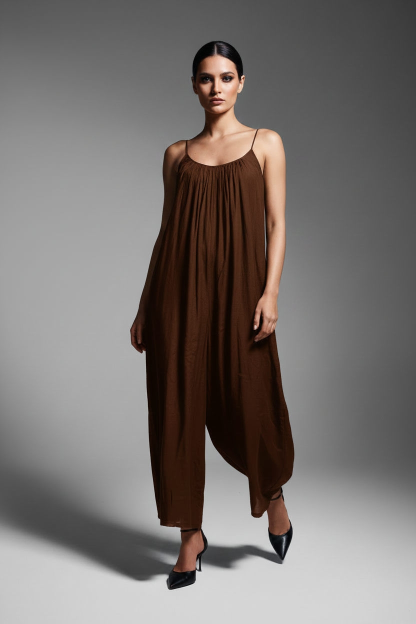Mono fluido Mark Up para mujer en color cacao