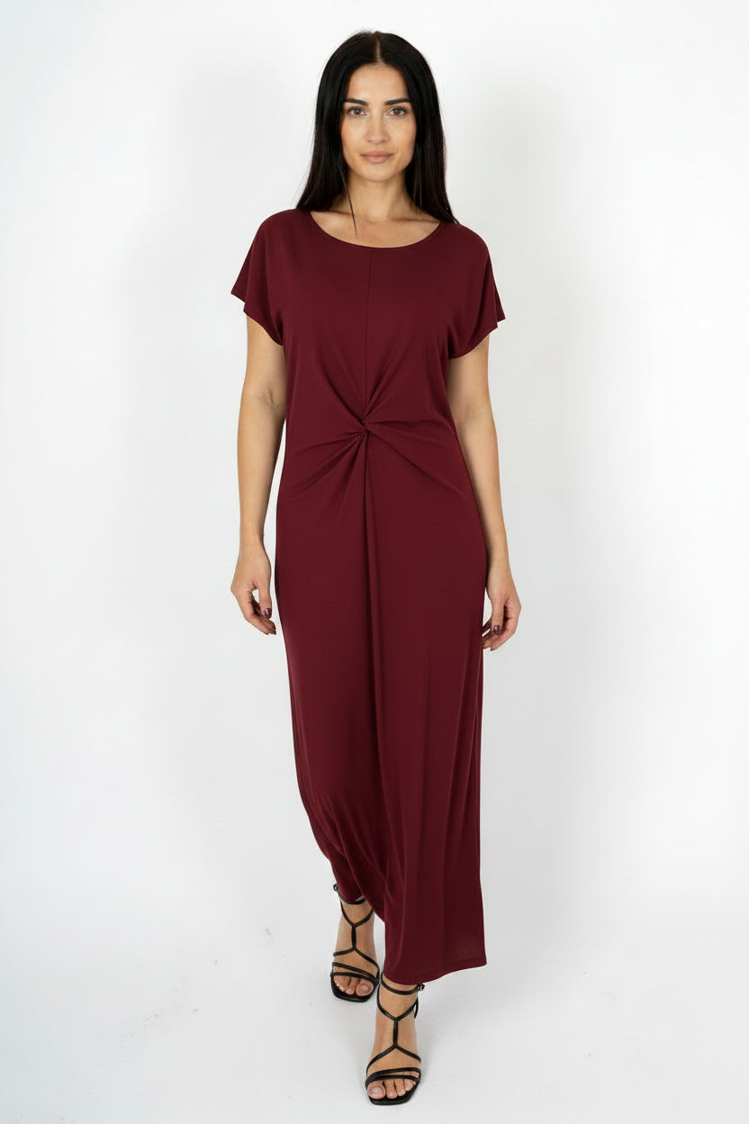 Vestido midi Marinello con drapeado en cintura