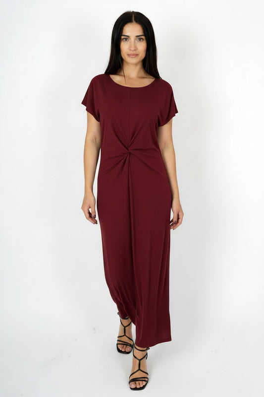 Vestido midi Marinello con drapeado en cintura