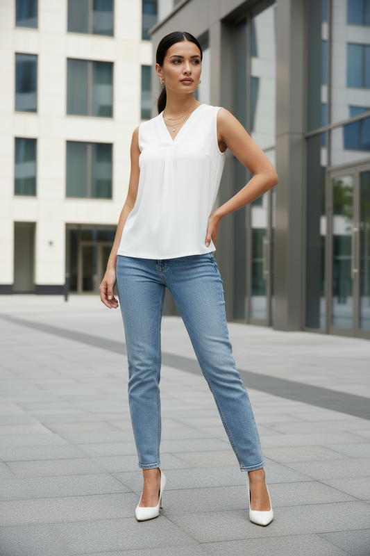 Top fluido en Blanco roto de Marinello