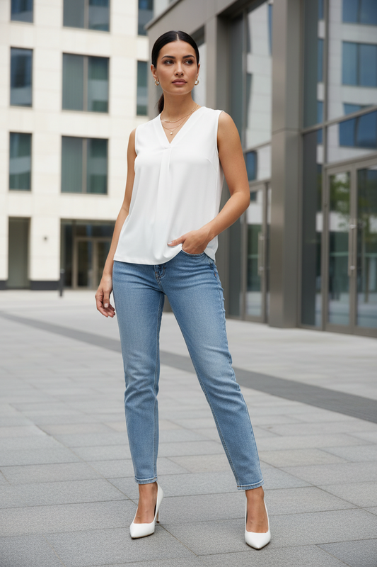 Top fluido en Blanco roto de Marinello