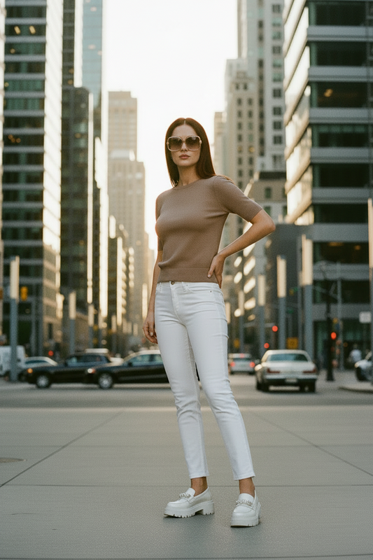 Jersey de punto fino con color