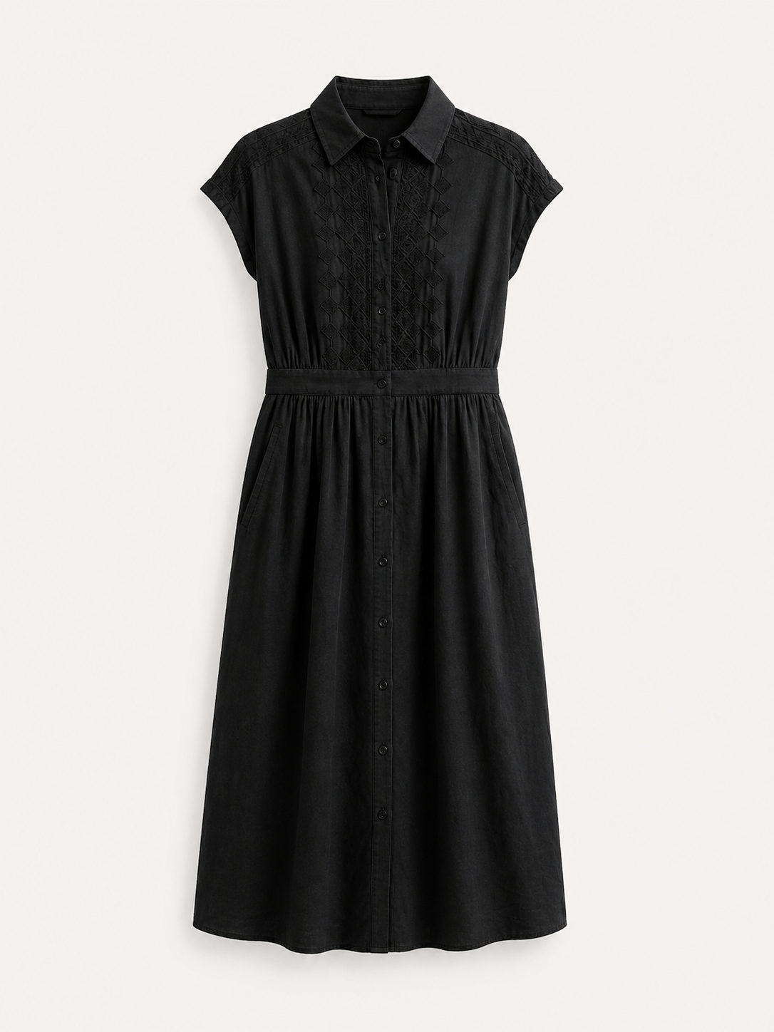 Vestido negro fluido midi
