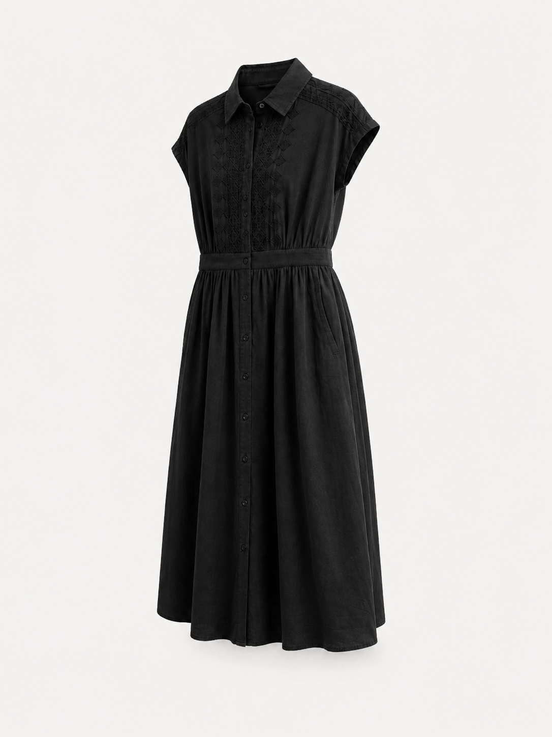 Vestido negro fluido midi