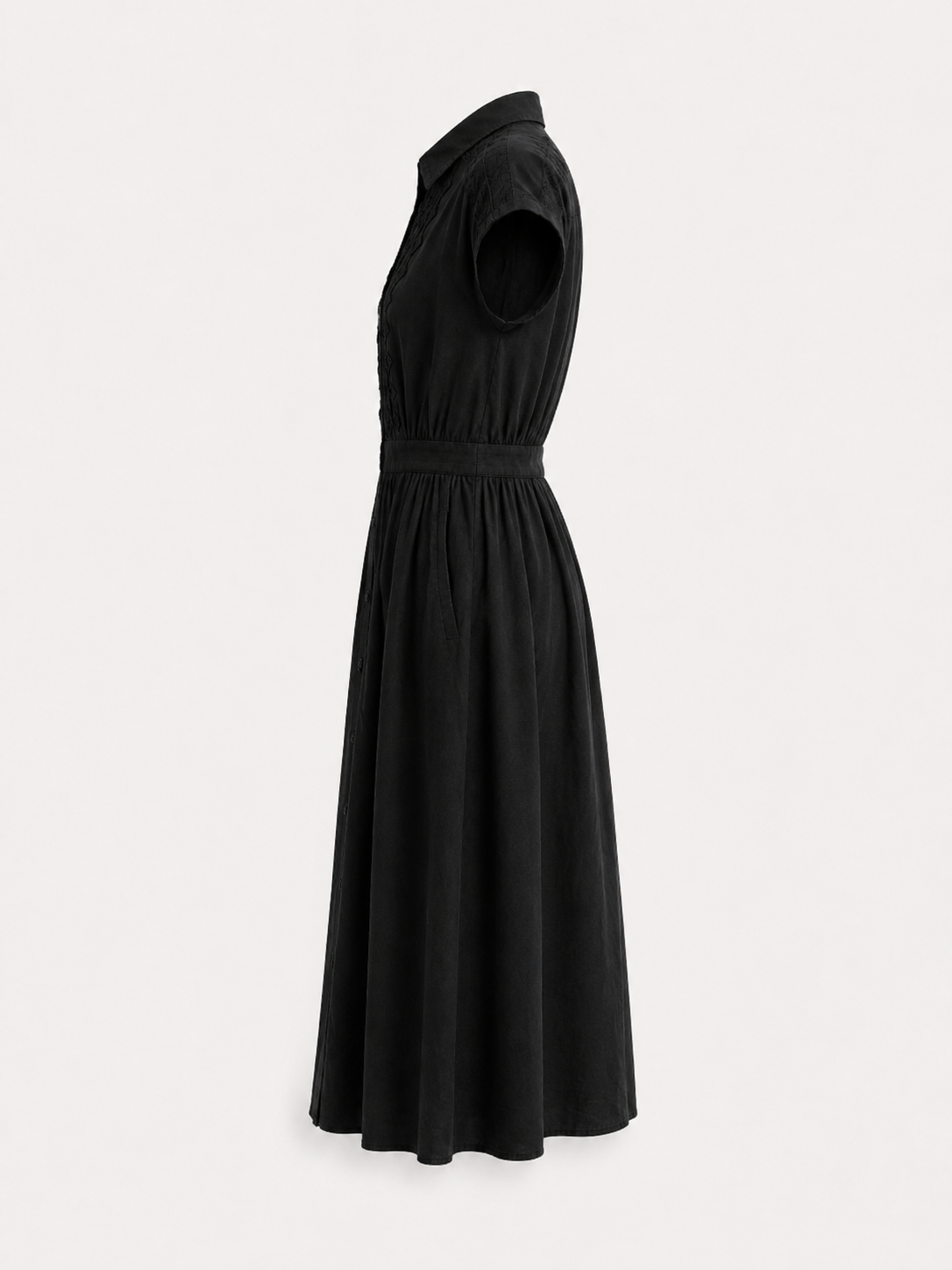 Vestido negro fluido midi