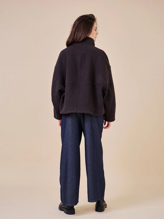 Chaqueta corta mezcla de lana See U Soon — vista trasera