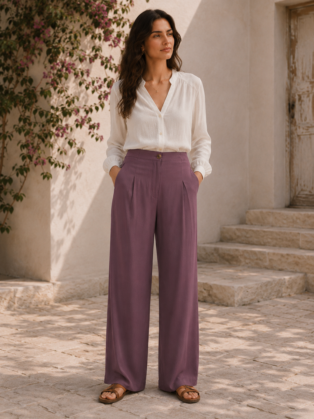 Pantalón de Tencel con pinzas