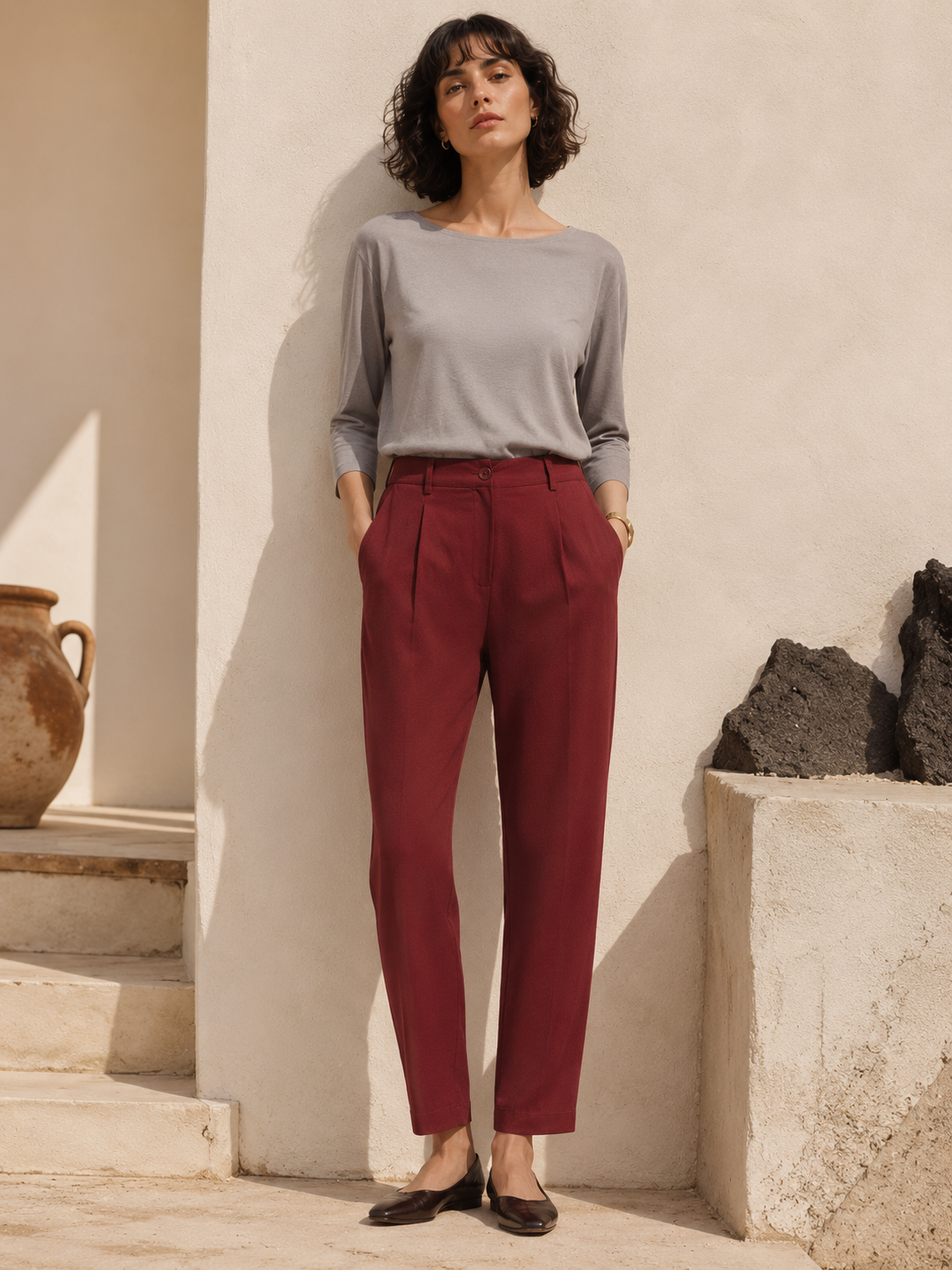 Pantalón recto de Tencel sobretintado