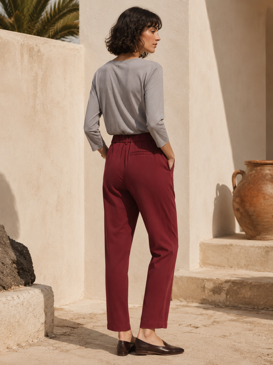 Pantalón recto de Tencel sobretintado
