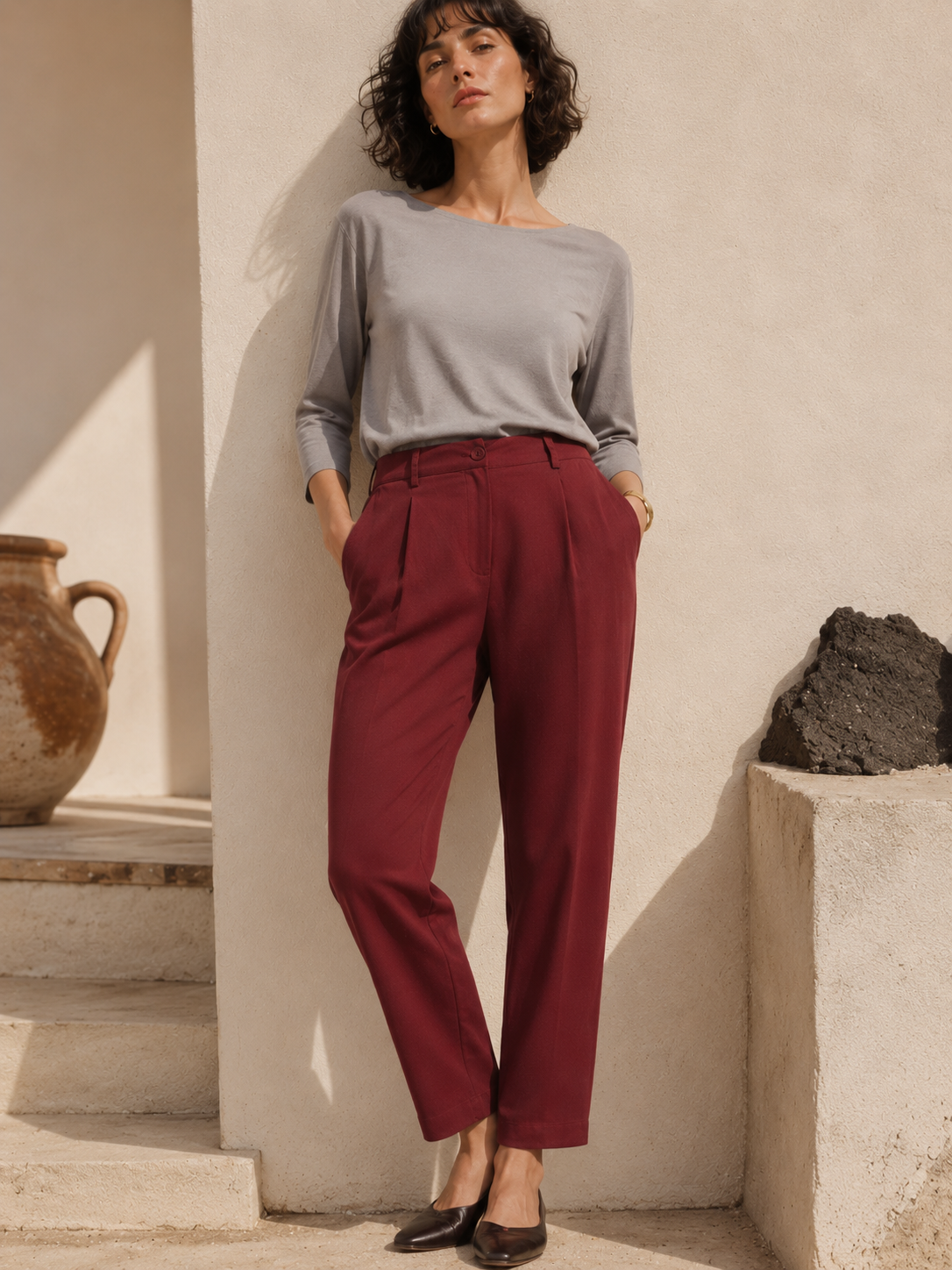 Pantalón recto de Tencel sobretintado